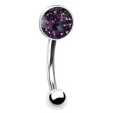 Piercing arcade 77 - Boule plate férido epoxy lilas
