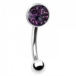 Piercing arcade 77 - Boule plate férido epoxy lilas