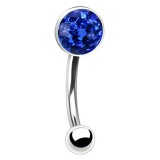 Piercing arcade 77 - Boule plate férido epoxy bleu