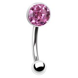 Piercing arcade 77 - Boule plate férido epoxy rose
