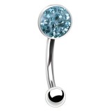 Piercing arcade 77 - Boule plate férido epoxy bleu-clair