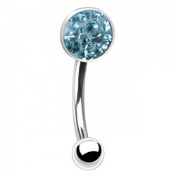 Piercing arcade 77 - Boule plate férido epoxy bleu-clair