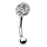 Piercing arcade 77 - Boule plate férido epoxy transparent