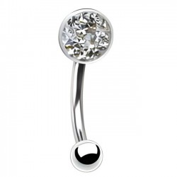 Piercing arcade 77 - Boule plate férido epoxy transparent