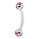 Piercing arcade 37 - Tige en téflon double cristal rose