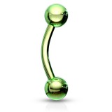 Piercing arcade 05 - Plaqué-titane vert-pomme boules