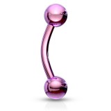 Piercing arcade 05 - Plaqué-titane lilas boules