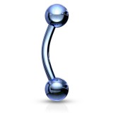 Piercing arcade 05 - Plaqué-titane bleu boules