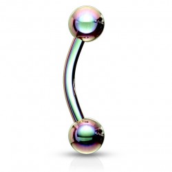 Piercing arcade 05 - Plaqué-titane rainbow boules