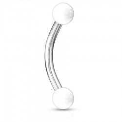 Piercing pour arcade acry 08 - UV boules blanches