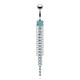Piercing nombril fleur bleu-clair et chainettes (D62)