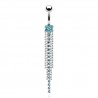 Piercing nombril fleur bleu-clair et chainettes (D62)