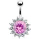 Piercing nombril fleur cristalline (D86)