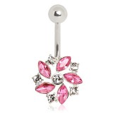 Piercing nombril cristal 15 - Fleur twist