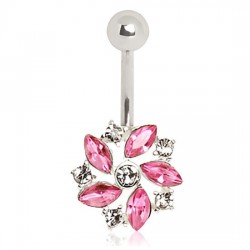 Piercing nombril cristal 15 - Fleur twist
