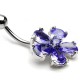 Piercing nombril fleur 15 - Cristal cinq pétales lilas