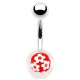 Piercing nombril UV 92 - Petites fleurs blanches sur fond rouge
