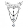 Piercing nombril inversé 06 - Tribal avec chainettes et cristaux transparents