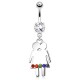 Piercing nombril LGBT 07 - Transparent deux femmes cristaux rainbow