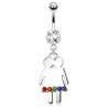 Piercing nombril LGBT 07 - Transparent deux femmes cristaux rainbow