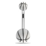 Piercing nombril UV 41 - Ballon de basket blanc