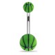 Piercing nombril UV 41 - Ballon de basket vert-pomme