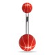 Piercing nombril UV 41 - Ballon de basket rouge