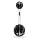Piercing nombril UV 41 - Ballon de basket noir