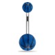 Piercing nombril UV 41 - Ballon de basket bleu