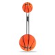 Piercing nombril UV 41 - Ballon de basket orange