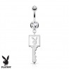 Piercing nombril Playboy 16 - Clé blanche avec lapin