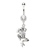 Piercing nombril grenouille cristaux vert-pomme qui se déplace (73)