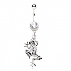 Piercing nombril grenouille cristaux vert-pomme qui se déplace (73)