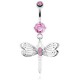 Piercing nombril rose libellule aux ailes fines (41)