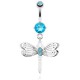 Piercing nombril bleu-clair libellule aux ailes fines (41)