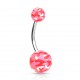 Piercing nombril UV 107 - Camouflage rose, rouge et blanc