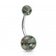 Piercing nombril UV 107 - Camouflage vert, marron et noir