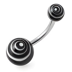 Piercing nombril UV 96 - Tourbillon noir