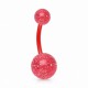 Piercing nombril UV 25 - Flexible rouge paillettes