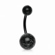 Piercing nombril UV 25 - Flexible noir paillettes