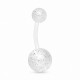 Piercing nombril UV 25 - Flexible transparent paillettes