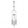Piercing nombril attrape rêve 04 - Transparent trois plumes