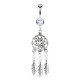 Piercing nombril attrape rêve 05 - Deluxe transparent trois plumes