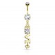 Piercing nombril coeur 44 - Love pendant jaune