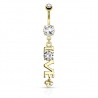 Piercing nombril coeur 44 - Love pendant jaune