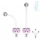 Piercing nombril grossesse 47 - Cristal coeur rose