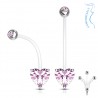 Piercing nombril grossesse 47 - Cristal coeur rose