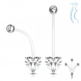 Piercing nombril grossesse 47 - Cristal coeur transparent