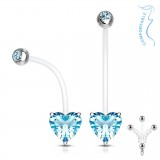 Piercing nombril grossesse 47 - Cristal coeur transparent