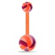 Piercing nombril UV 30 - Flexible twister lilas et orange